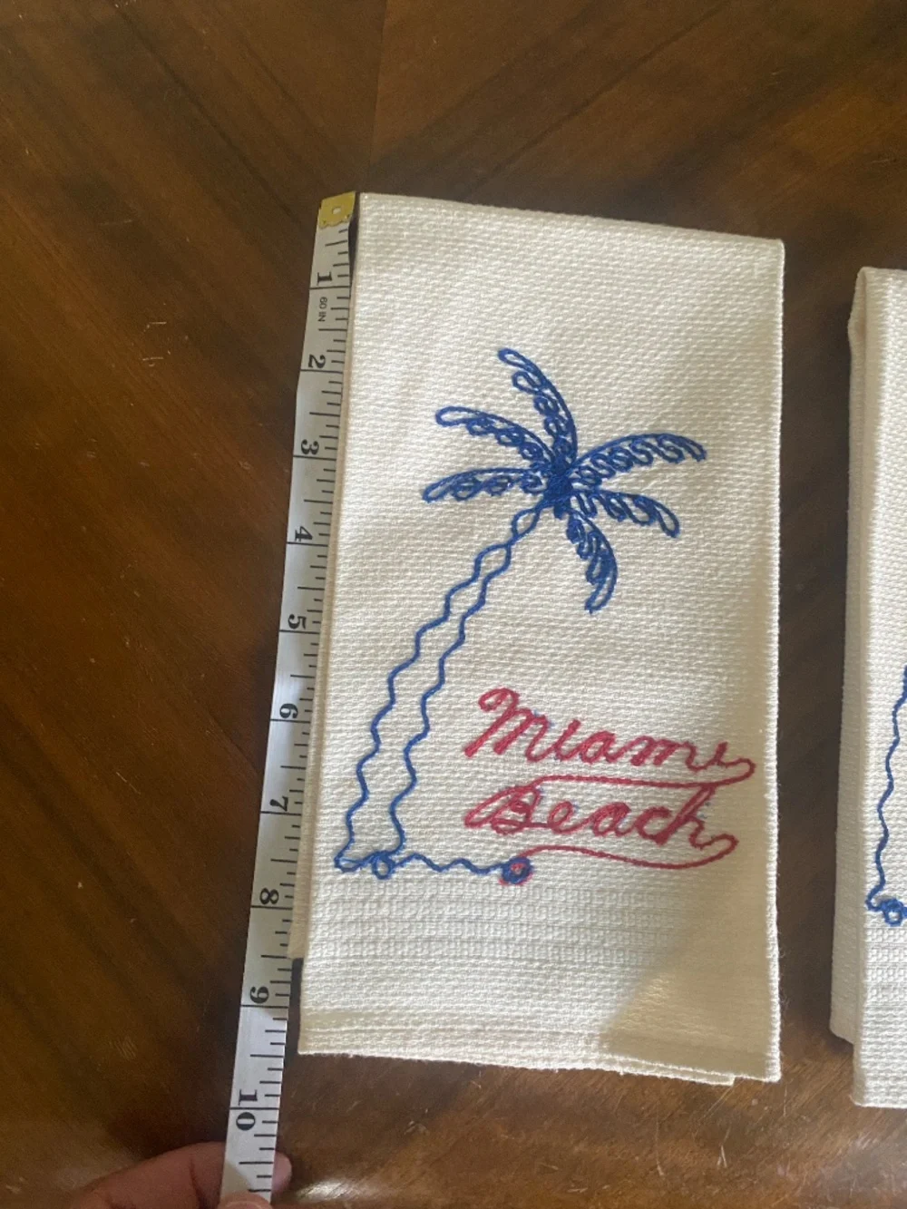 Vintage Miami Beach hand towels set of 2 unused